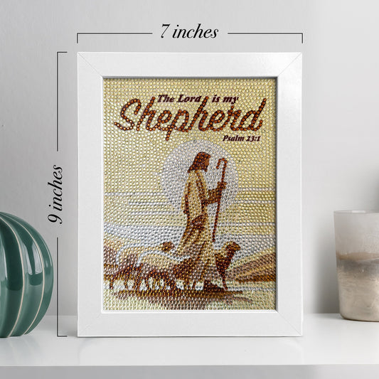 The Lord Is My Shepherd Diamond Painting, Walking Jesus with Sheep, Religious Christian Diamond Art, Wall Decor for Home, Church Gift