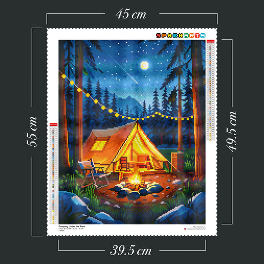 Camping Fire Velvet Canvas Diamond Painting Kit 40x50cm