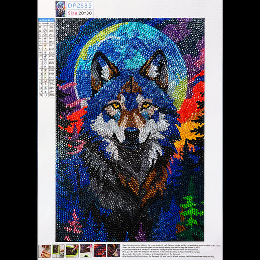 Wolf Diamond painting, Crystal Diamond Painting Kit