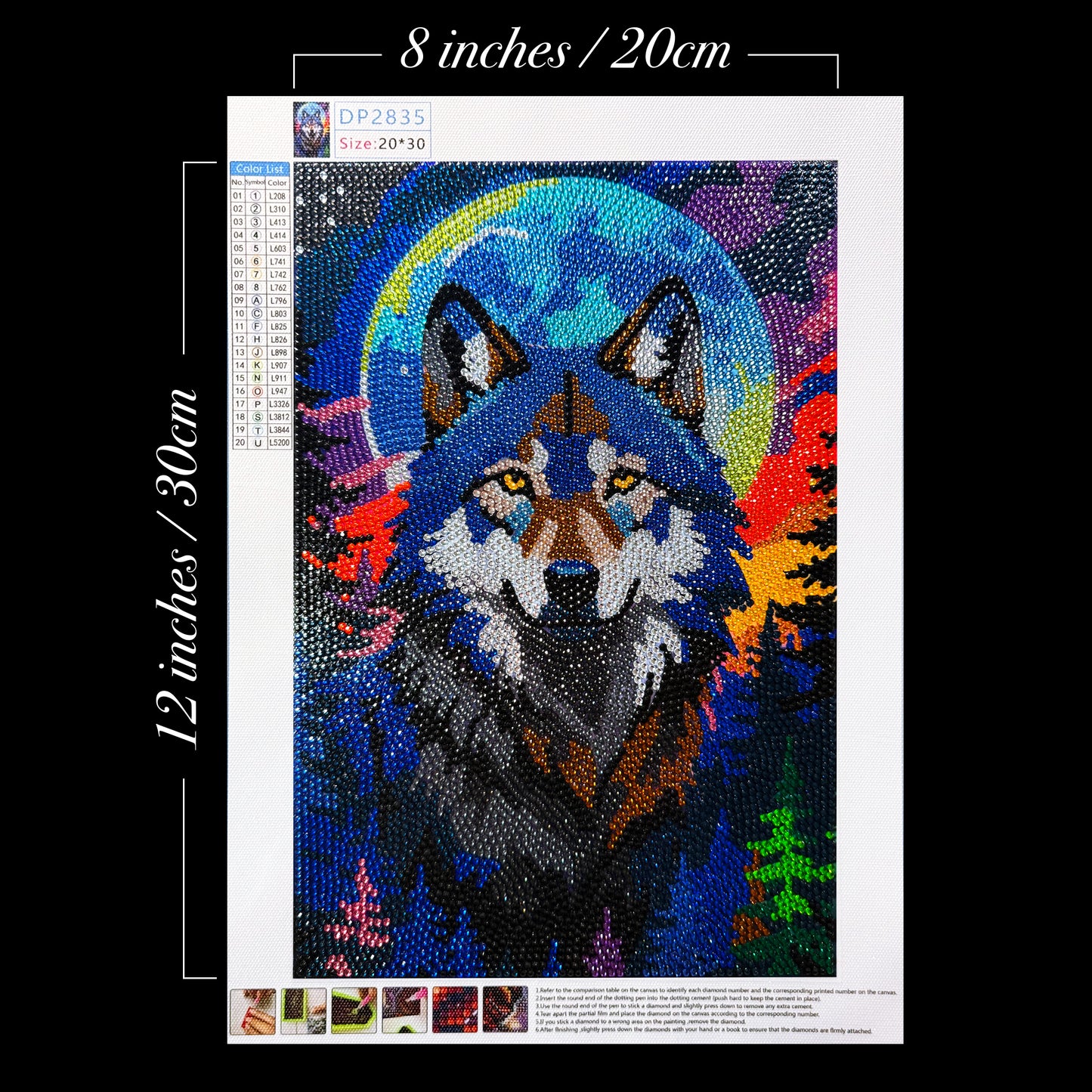 Wolf Diamond painting, Crystal Diamond Painting Kit
